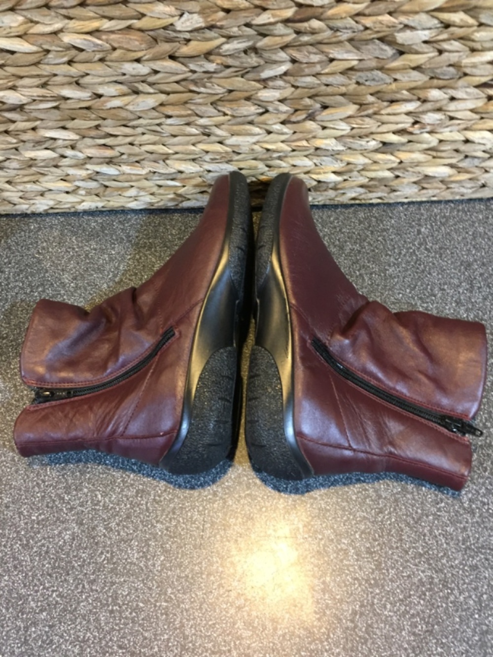 Hotter Burgundy Zip Ankle Boots - Picture 11 of 13